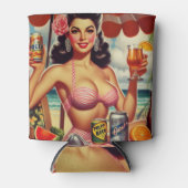 レトロサマーカクテルガール 缶クーラー (正面)