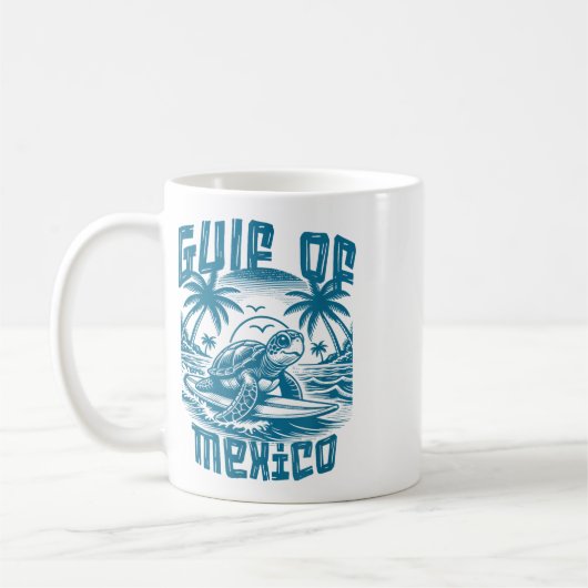 レトロサマーガルフオブメキシコフォーエバーカメビーチG コーヒーマグカップ (左)