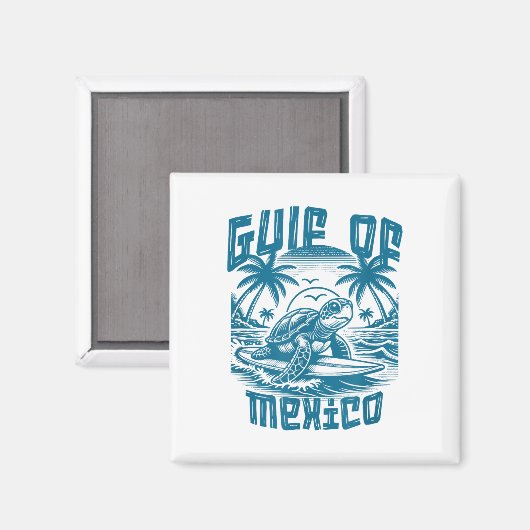 レトロサマーガルフオブメキシコフォーエバーカメビーチG マグネット (正面/裏面)