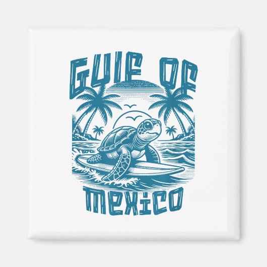 レトロサマーガルフオブメキシコフォーエバーカメビーチG マグネット (正面)