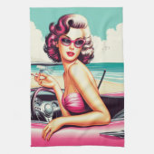 レトロサマーガール キッチンタオル (縦)