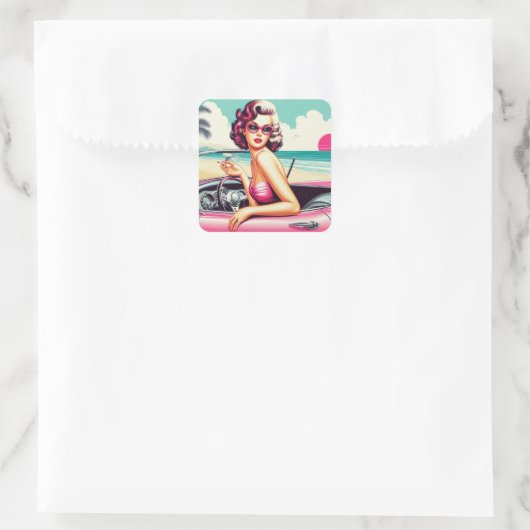 レトロサマーガール スクエアシール (バッグ)