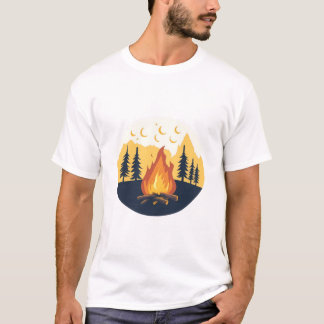 レトロサマーキャンプ グラフィックTシャツ Tシャツ