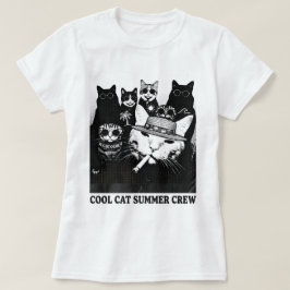 レトロサマーギャングスターキャッツ・面白いミームグラフィックTシャツ Tシャツ