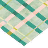 レトロサマーグリーン&ピンク市松模様に ショートテーブルランナー (コーナー)