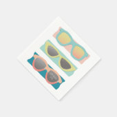 レトロサマーサングラストリオコーラル スタンダードカクテルナプキン (角)