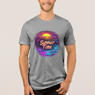 レトロサマータイムサンセットTシャツ トライブレンドTシャツ