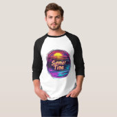 レトロサマータイムサンセットTシャツ Tシャツ (正面フル)