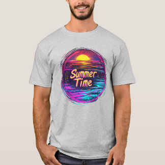 レトロサマータイムサンセットTシャツ Tシャツ