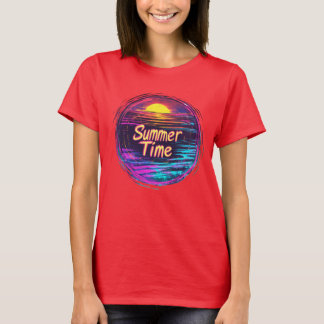 レトロサマータイムサンセットTシャツ Tシャツ