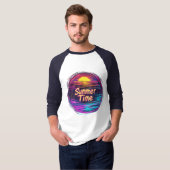 レトロサマータイムサンセットTシャツ Tシャツ (正面フル)