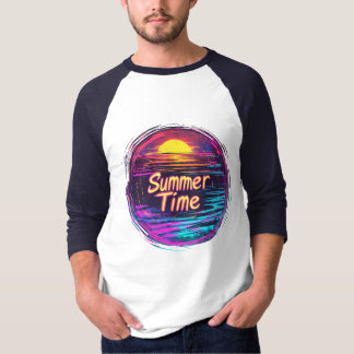 レトロサマータイムサンセットTシャツ Tシャツ