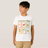 レトロサマーバイブズデザインと太陽の輝き Tシャツ (正面フル)