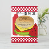 レトロサマーパーティーバーベキュー招待状BBQ 招待状 (スタンド正面)