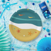 レトロサマービーチミッドセンチュリーモダン ペーパープレート (パーティー)