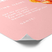 レトロサマーピンク結婚ズSpritzステーションサイン ポスター (角)