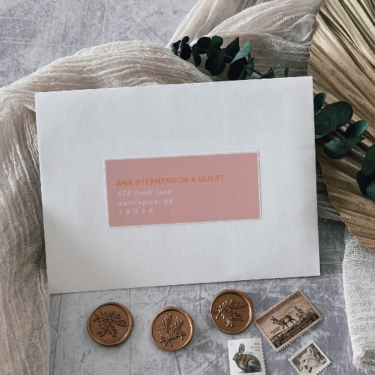 レトロサマーピンク&オレンジゲスト住所 シール