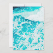 レトロサマーブルー海フォームビーチ結婚式 招待状 (裏面)