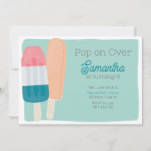 レトロサマーポスクル子供の誕生日 招待状 (正面)