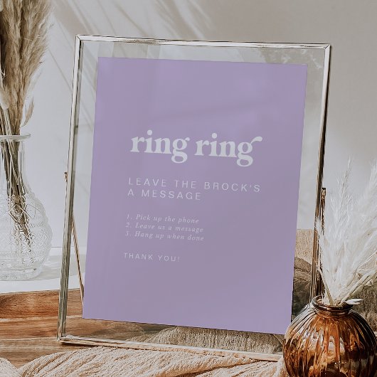 レトロサマーラベンダーオーディオゲストブック結婚のサイン ポスター