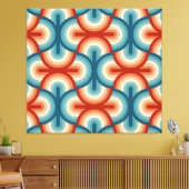 レトロサマーレインボーストライプズ模様 キャンバスプリント (インサイチュ (リビング))