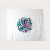 レトロサマー海ウェーブカメ タペストリー (正面(横))