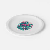 レトロサマー海ウェーブカメ ペーパープレート (アングル)