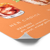 レトロサマー結婚オレンジの特徴的なドリンクの看板 ポスター (角)