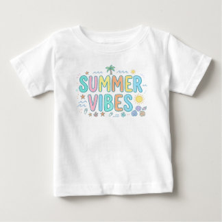 レトロサマー・ビーチベビーTシャツ かわいい ベビーTシャツ