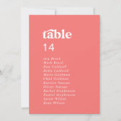 レトロサマー | ホットピンク ハンギング シーティングチャート カード (正面)