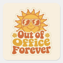 レトロサマー "Out of Office" スマイリングサン スティッカー