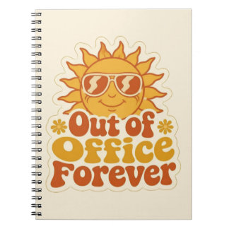 レトロサマー "Out of Office" スマイリングサン スティッカー ノートブック