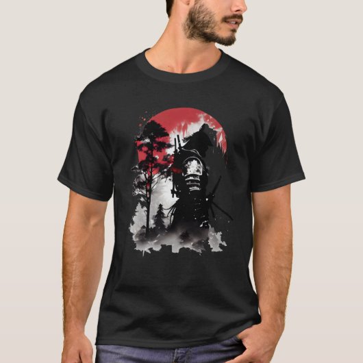 レトロサムライウォリアートソード日本の忍者1 Tシャツ (正面)