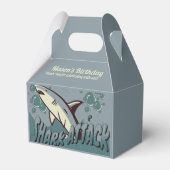 レトロサメをテーマにした誕生日パーティー フェイバーボックス (正面サイド)