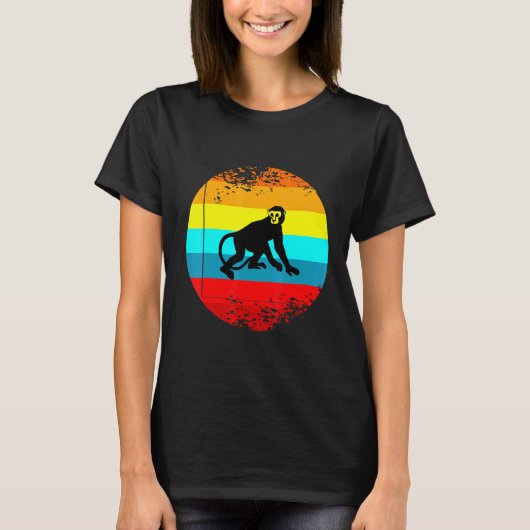 レトロサル付き農場動物グラフィックヴィンテージ Tシャツ (正面)