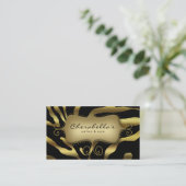 レトロサロンスパ名刺ゼブラ金ゴールド 名刺 (スタンド正面)