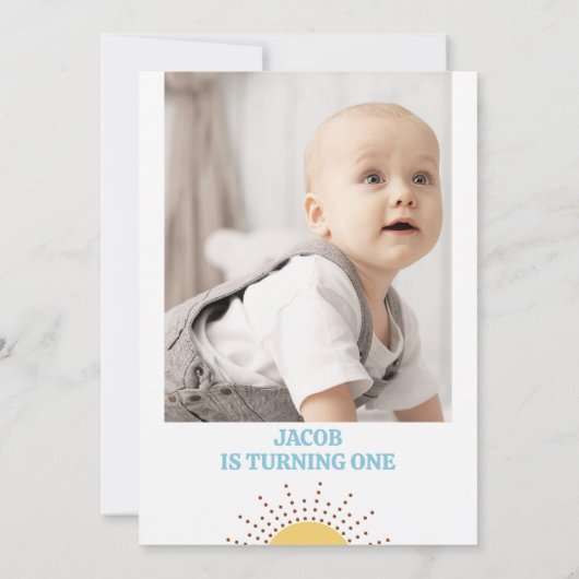 レトロサンこ来この太陽の最初の誕生日 招待状 (裏面)