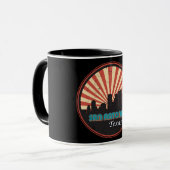 レトロサンアントニオテキサス州シティ州スカイラインヴィンテージ マグカップ (正面左)