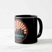 レトロサンアントニオテキサス州シティ州スカイラインヴィンテージ マグカップ (正面右)