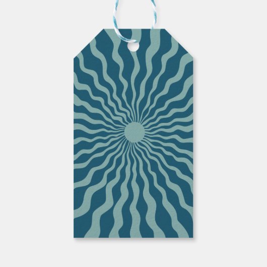 レトロサンウェーブデイジーグリーン誕生日サンキュー ギフトタグ (裏面)