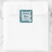 レトロサンウェーブデイジーグリーン誕生日サンキュー スクエアシール (バッグ)