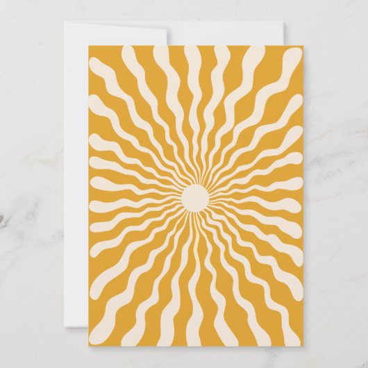 レトロサンウェーブデイジーブラウン30歳の誕生日 招待状 (裏面)