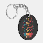 レトロサンガブリエル自転車トレイル。 キーホルダー (正面左)