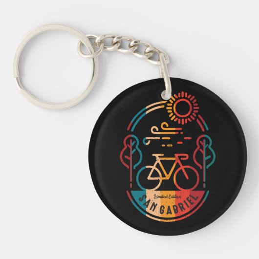レトロサンガブリエル自転車トレイル。 キーホルダー (正面)