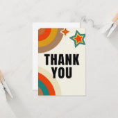 レトロサンキューカードとはっきりしたタイポグラフィ カード (正面/裏面インサイチュ)