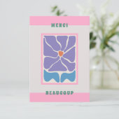 レトロサンキューカードブルーフラワーサンキューカード サンキューカード (スタンド正面)