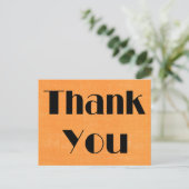 レトロサンキューブラック&オレンジウォーターカラーポストカード ポストカード (スタンド正面)