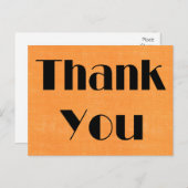 レトロサンキューブラック&オレンジウォーターカラーポストカード ポストカード (正面/裏面)