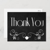 レトロサンキューブラック&ホワイト黒板はがき ポストカード (正面/裏面)