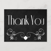 レトロサンキューブラック&ホワイト黒板はがき ポストカード (正面)